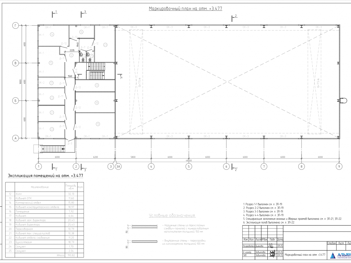Планировка Производственное здание из сэндвич-панелей  -  фото 6