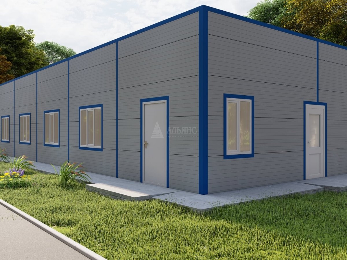 3D визуализация Проект гостиницы из сэндвич-панелей - фото 2