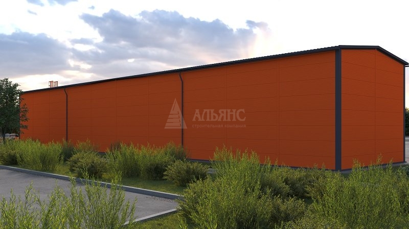 3D визуализация Здание склада из сэндвич панелей - фото 3